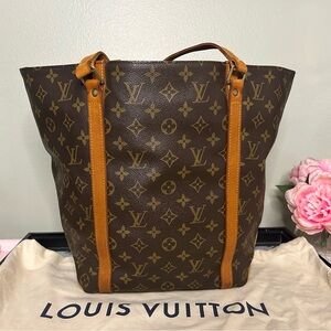 Vintage Louis Vuitton Monogram Sac Shopping Tote Shoulder Bag w/ COA